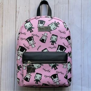 Universal Monsters Chibi Frankenstein  and Frankensteins Bride Mini Backpack